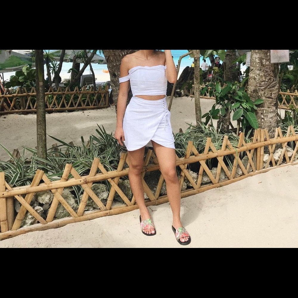 Sabo skirt white cut out dress